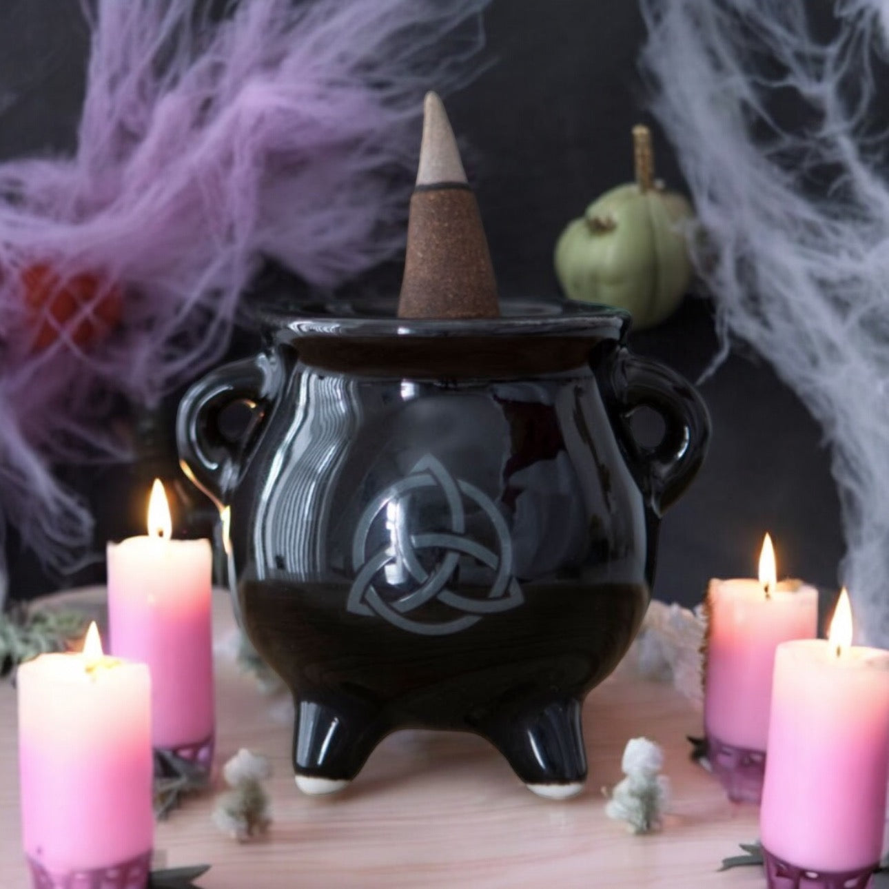 Cauldron Ceramic Incense Holder