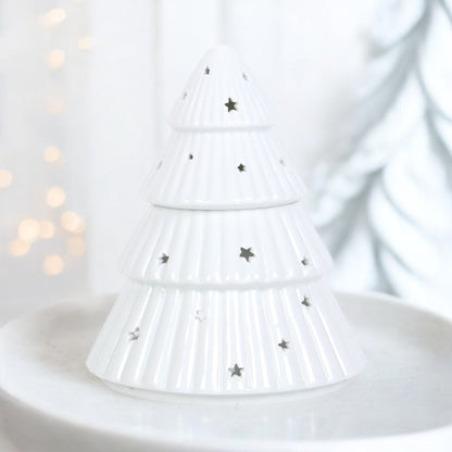 White Christmas Tree Wax/Oil Burner