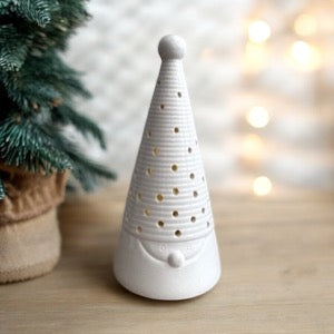 Porcelain Santa Gonk LED Cone