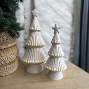 Porcelain LED Christmas Tree Ornament - Medium