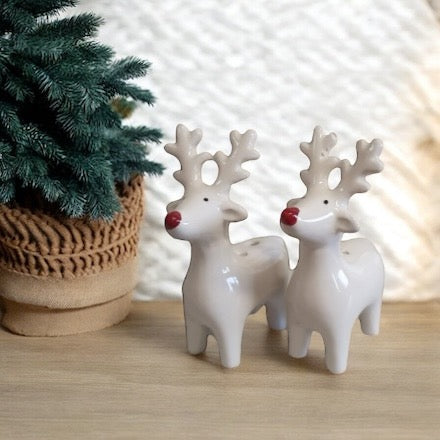 White Reindeer Salt & Pepper Pots