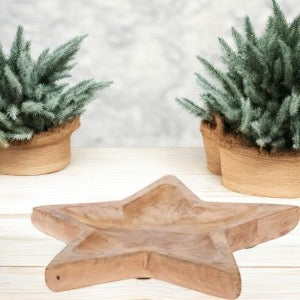 Mango Natural Wood Star Shaped Tray