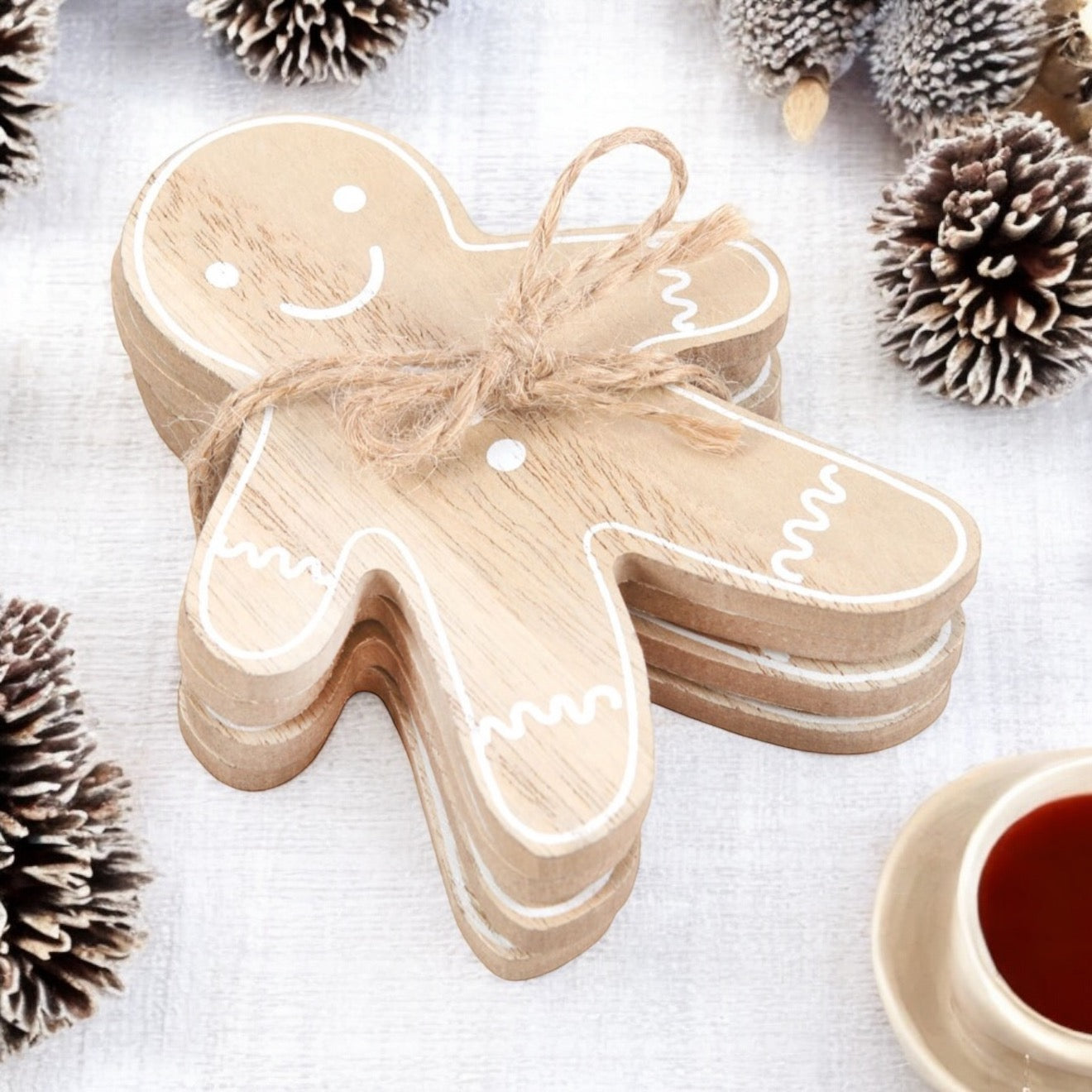 Gingerbread Man Coaster Set