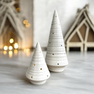 Gloss White Ceramic LED Christmas Tree - Small